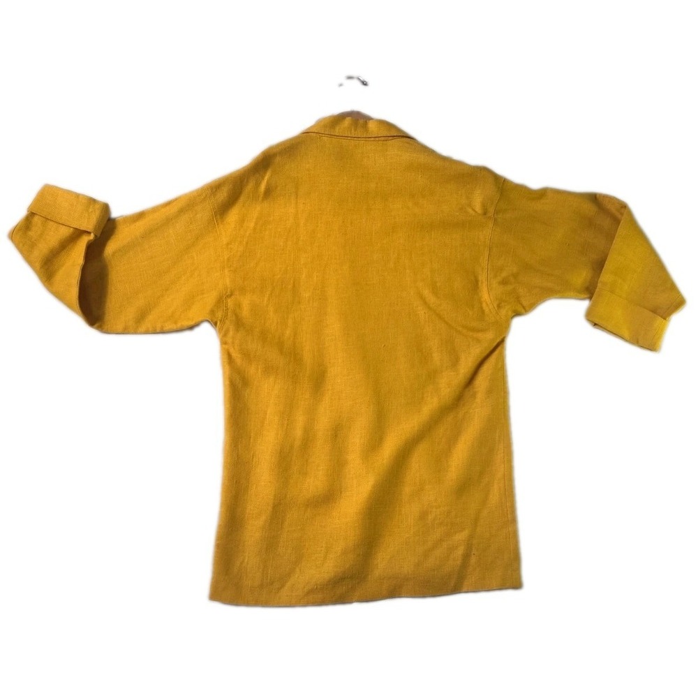 Vintage 80's Iconic Diane von Furstenberg Mustard 100% Ramie Blazer/Skirt Set. - Picture 3 of 16